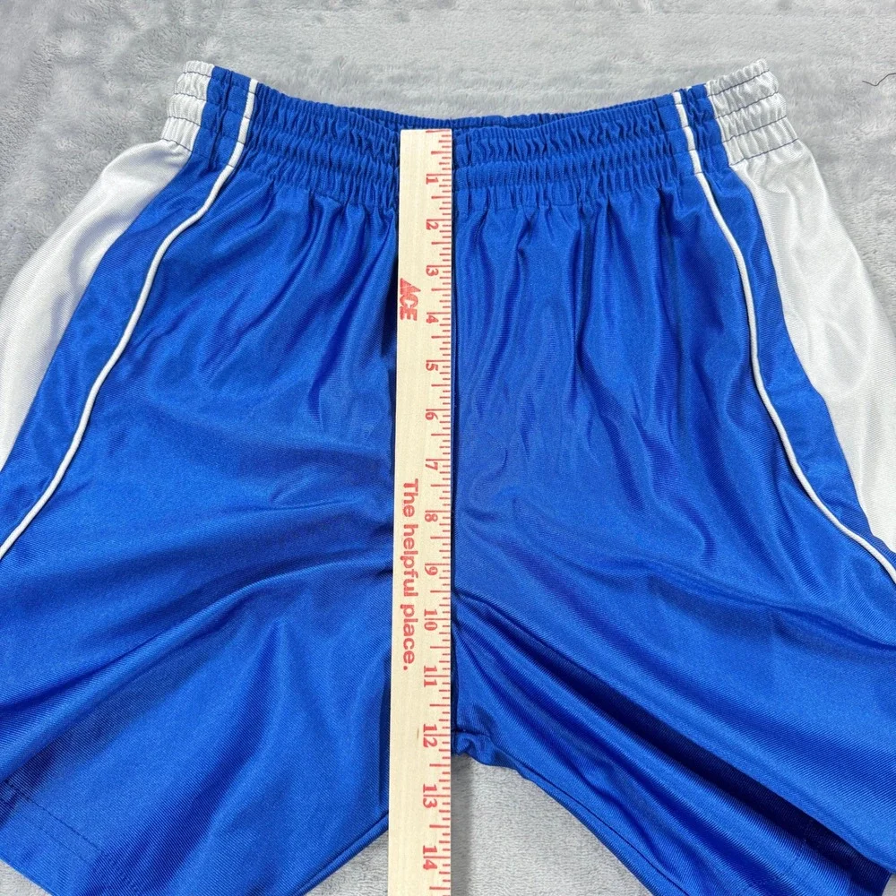 VTG TEAMWORK Athletic Apparel Basketball Dazzle Shorts Mens 28-30 Blue White USA